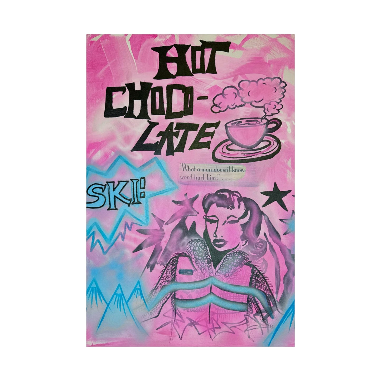"avant le ski" airbrush rolled print