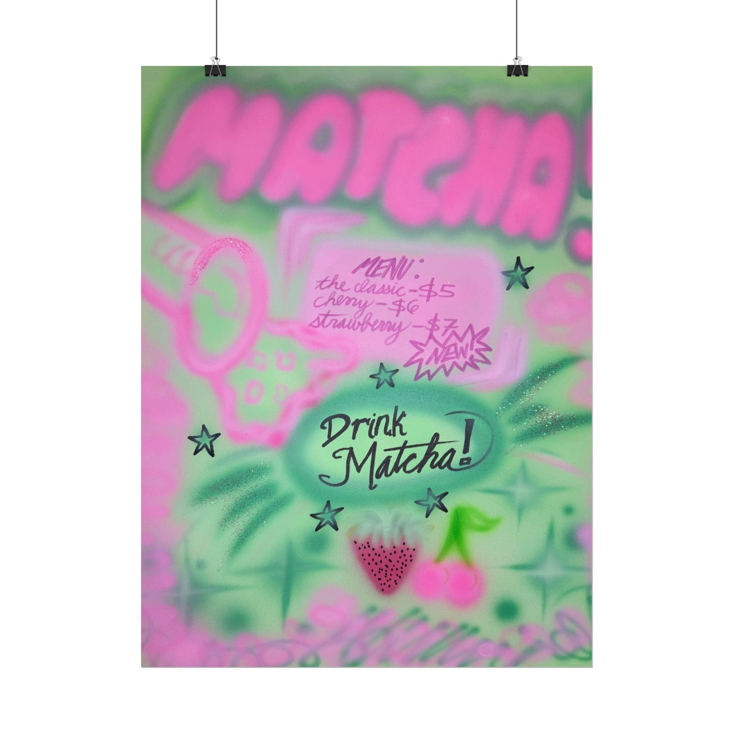 "matcha!" airbrush rolled print