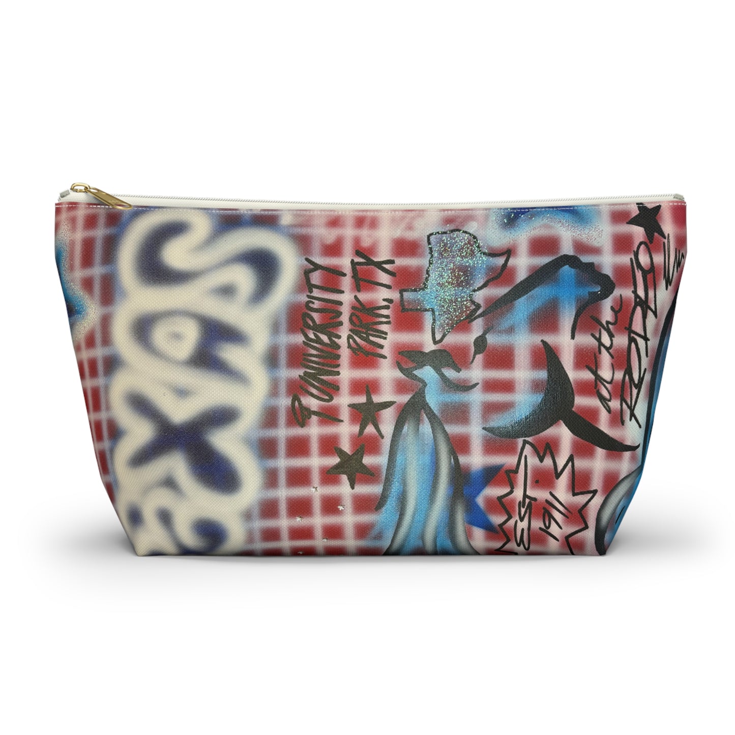 "texas" airbrush makeup pouch