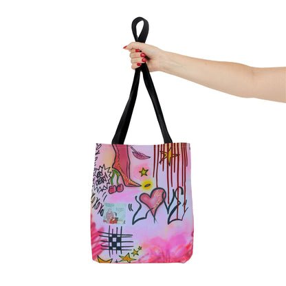"cherry luvr" airbrush tote bag