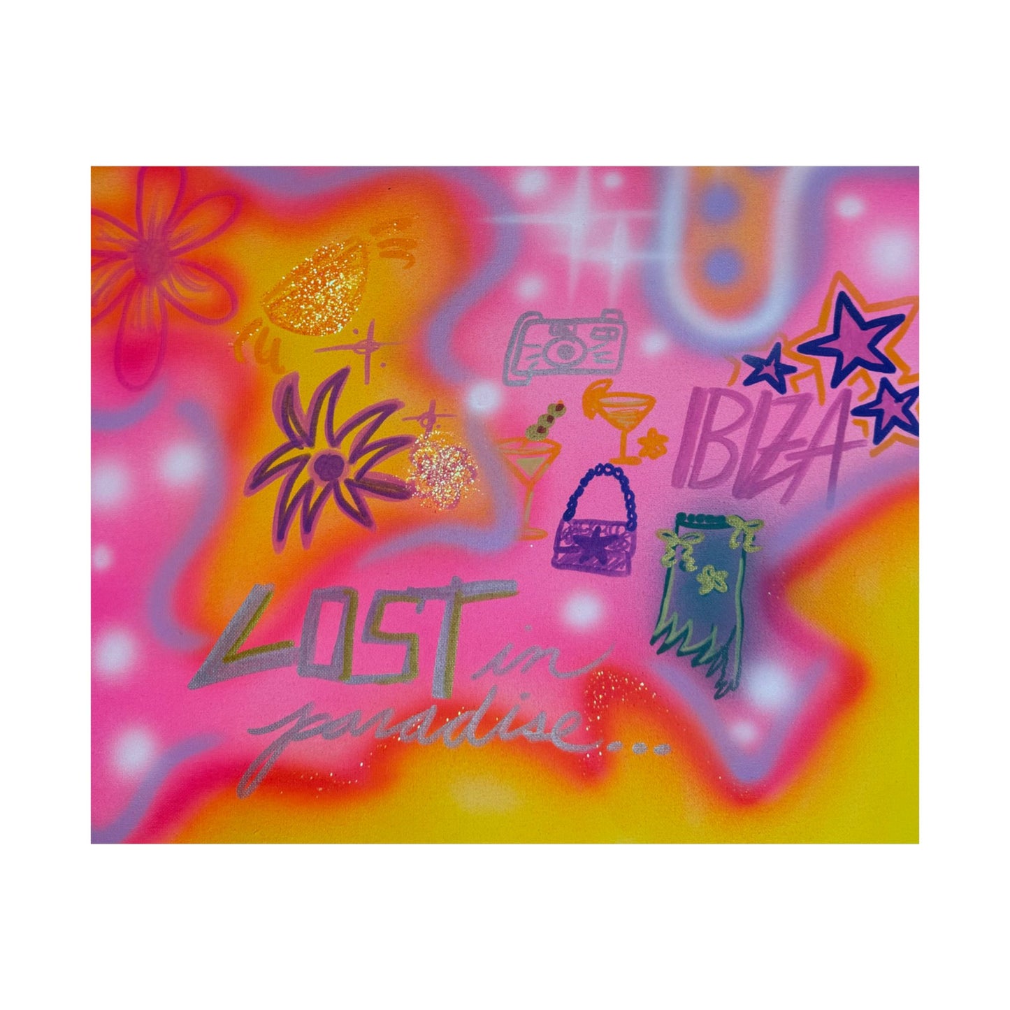"ibiza" airbrush horizontal print