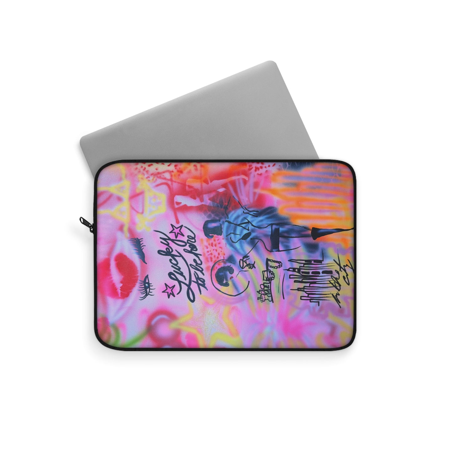 "spring in the city" airbrush laptop sleeve