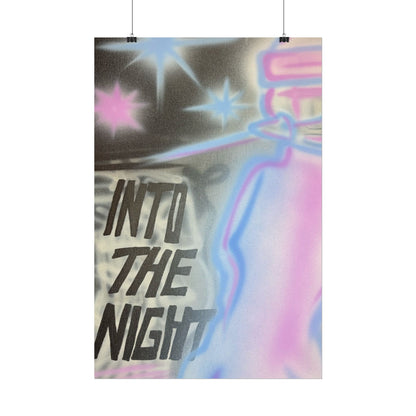 "into the night" pt. 2 airbrush rolled print