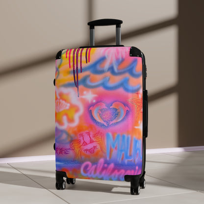"mornings in malibu" airbrush suitcase