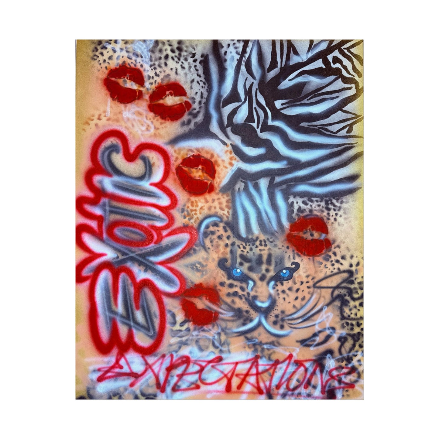 "exotic expectations" airbrush rolled print