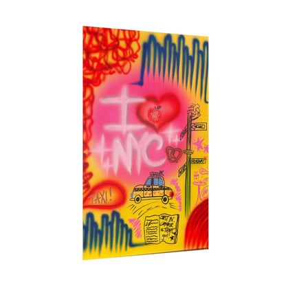 "in the city" airbrush rolled print