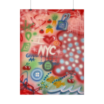 "i <3 NYC" airbrush rolled print