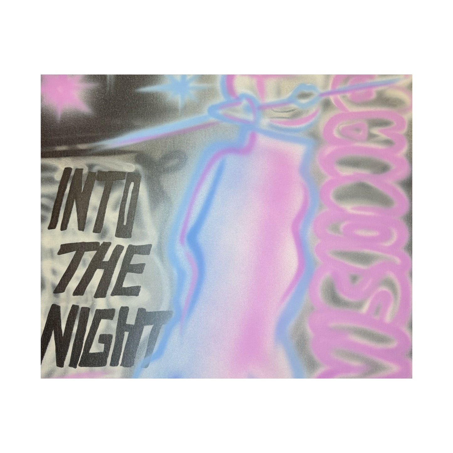 "into the night" airbrush horizontal print
