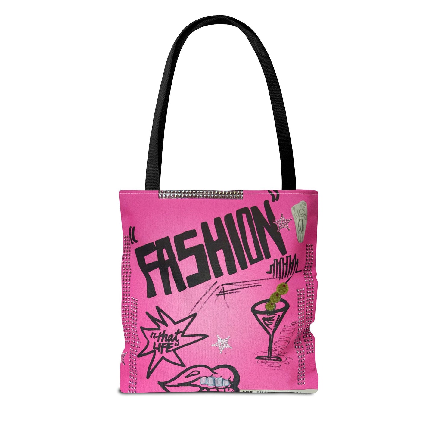 "high fashion" airbrush tote bag