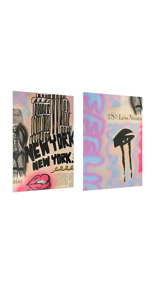 "new york" x "the feeling" airbrush rolled prints
