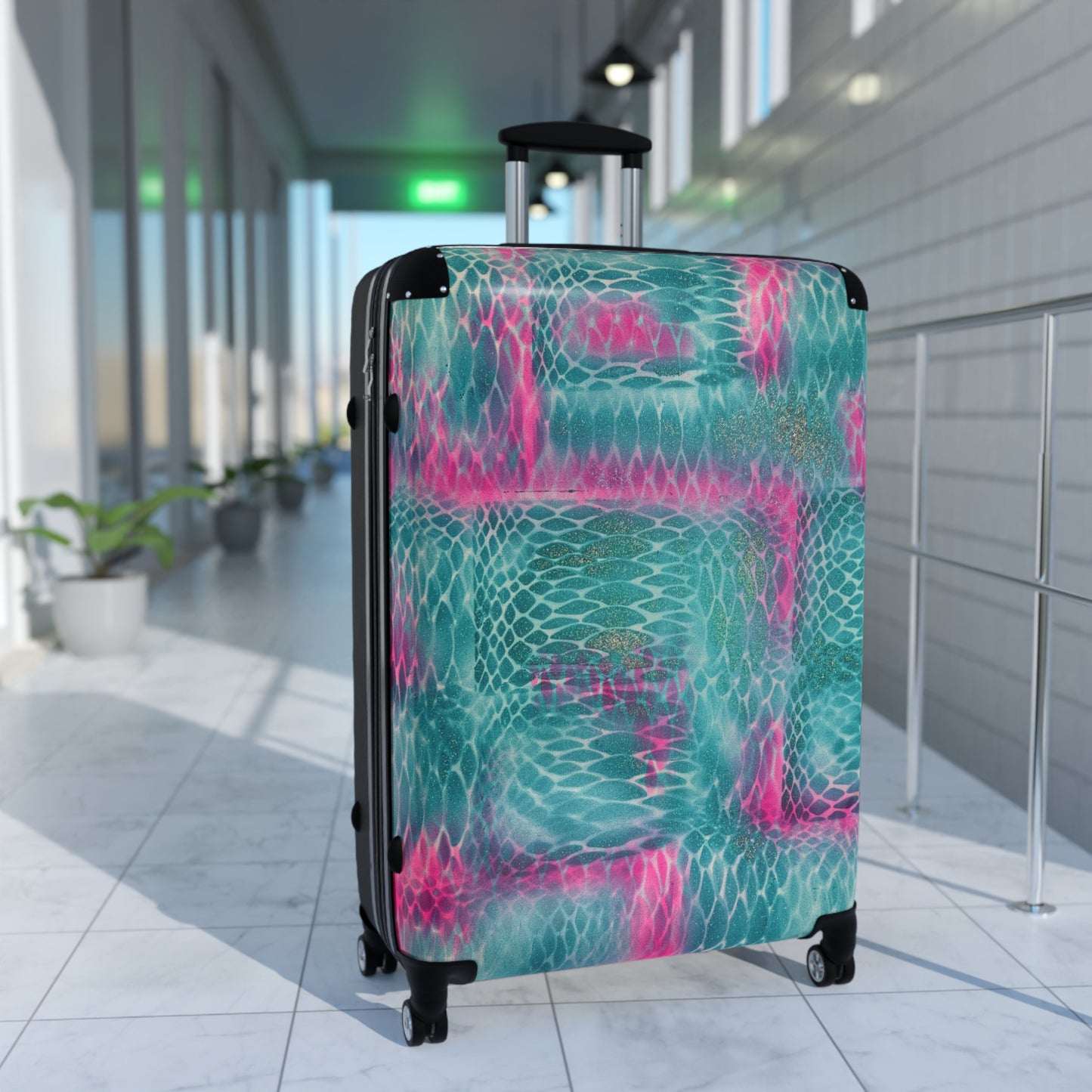 "snakeskin" airbrush suitcase