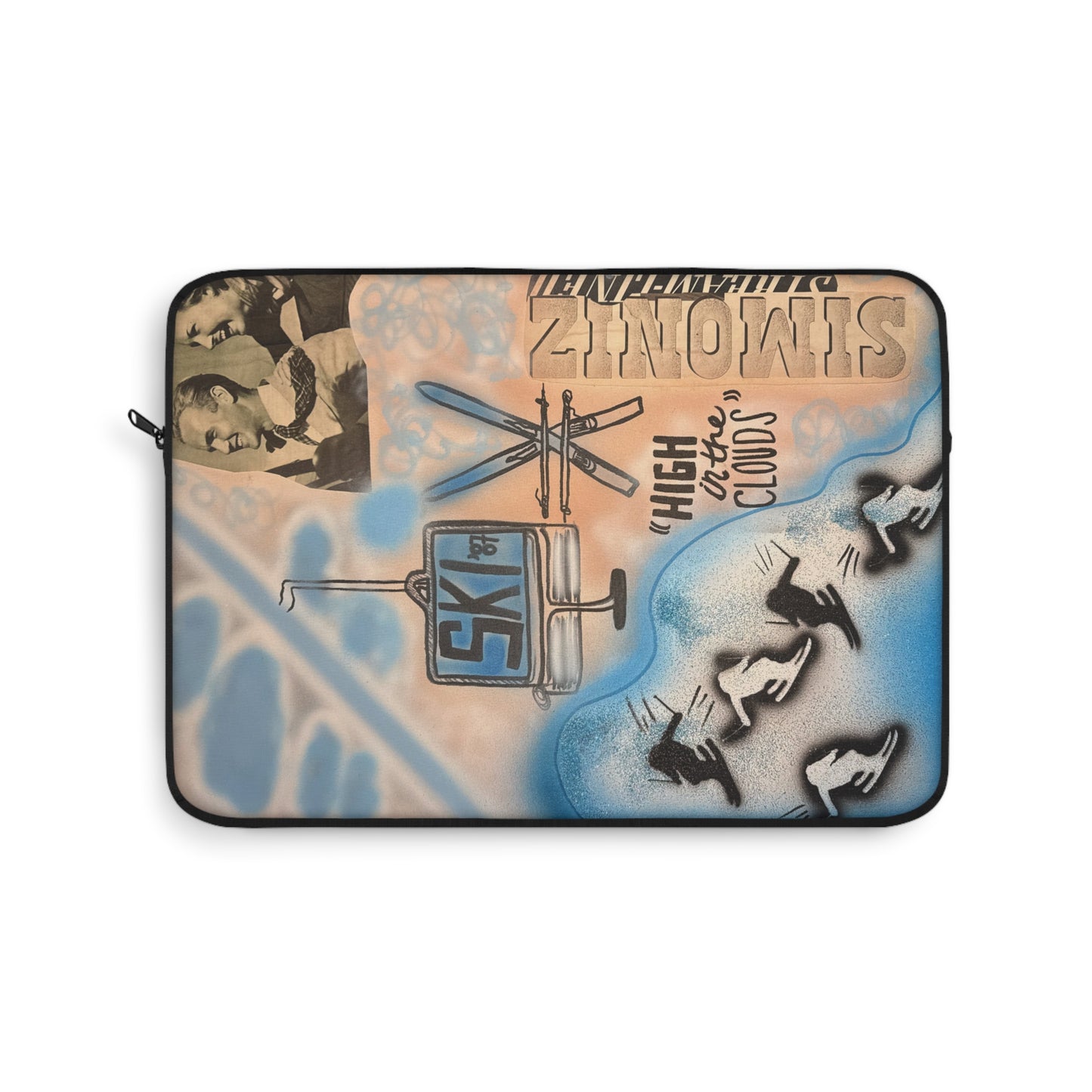 "high in the clouds" airbrush laptop sleeve