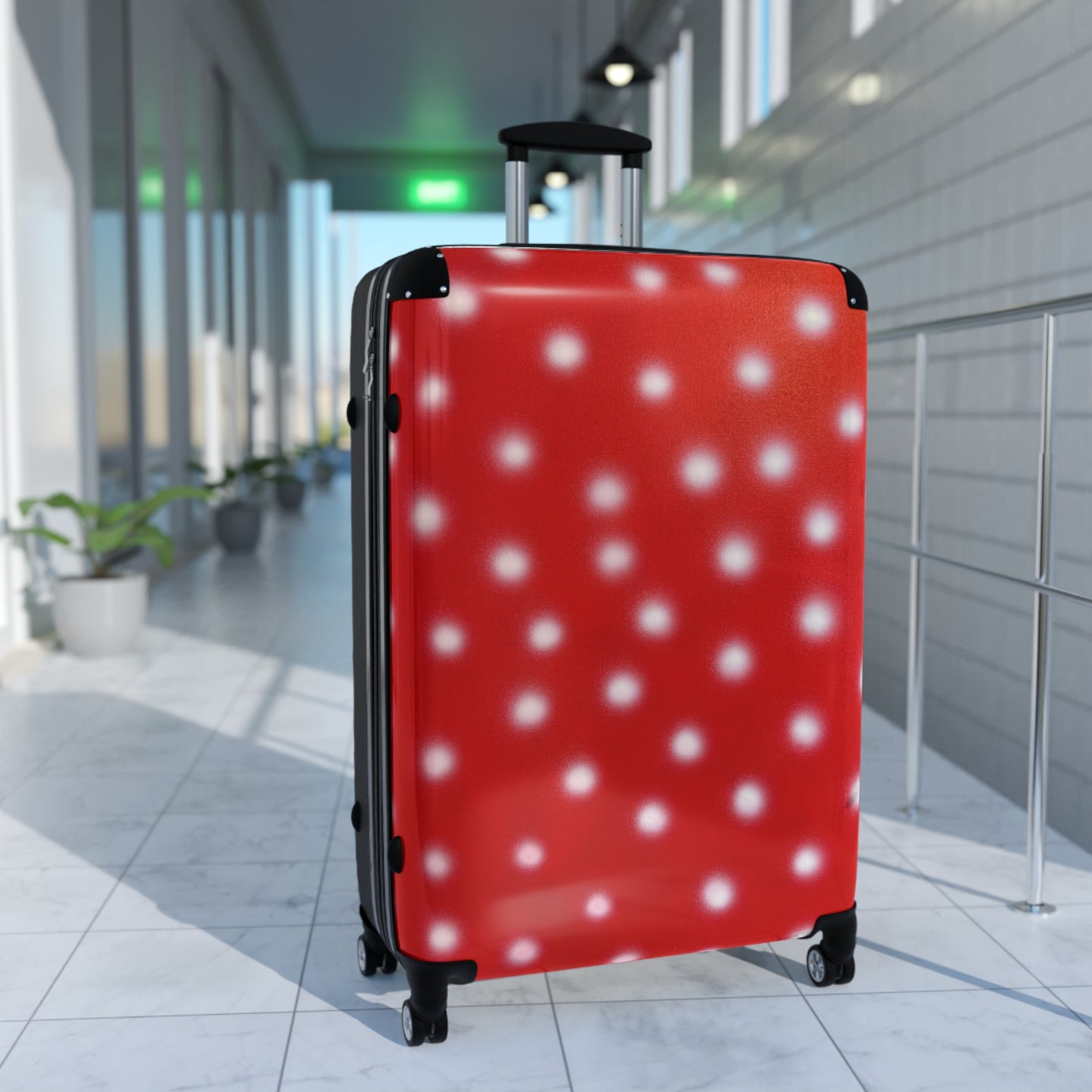 "cherry crush polka dot" airbrush suitcase