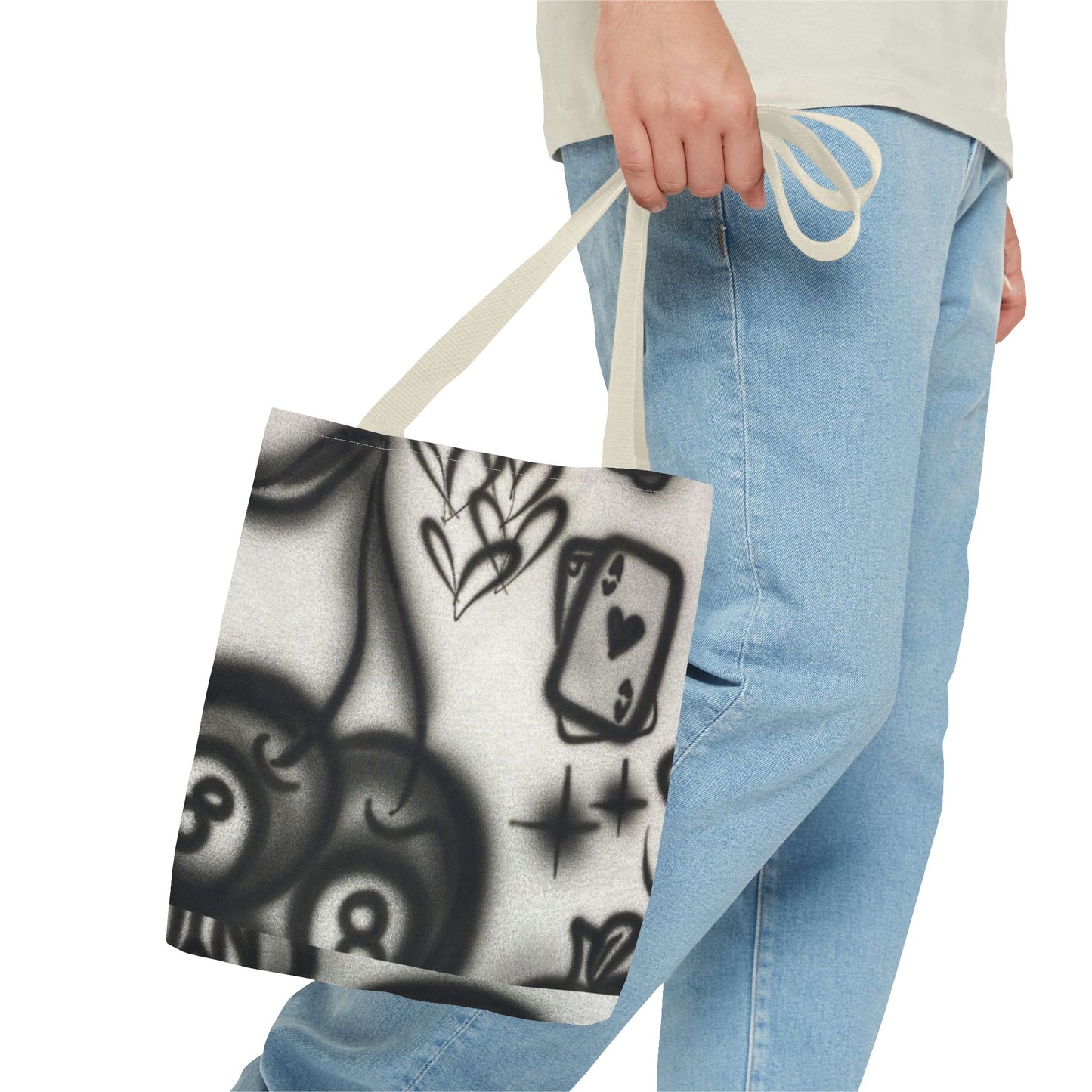 "hidden ace" airbrush tote bag