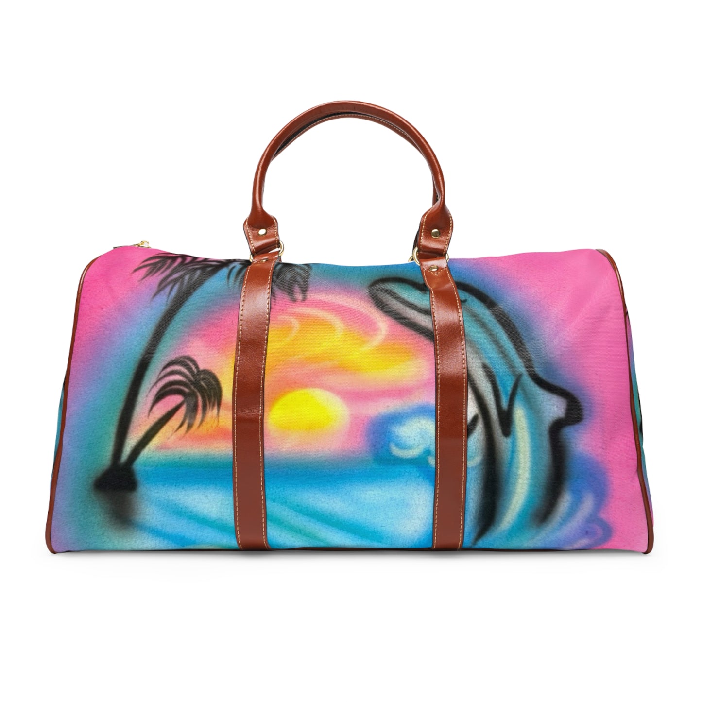 "dolphin love" airbrush waterproof travel bag