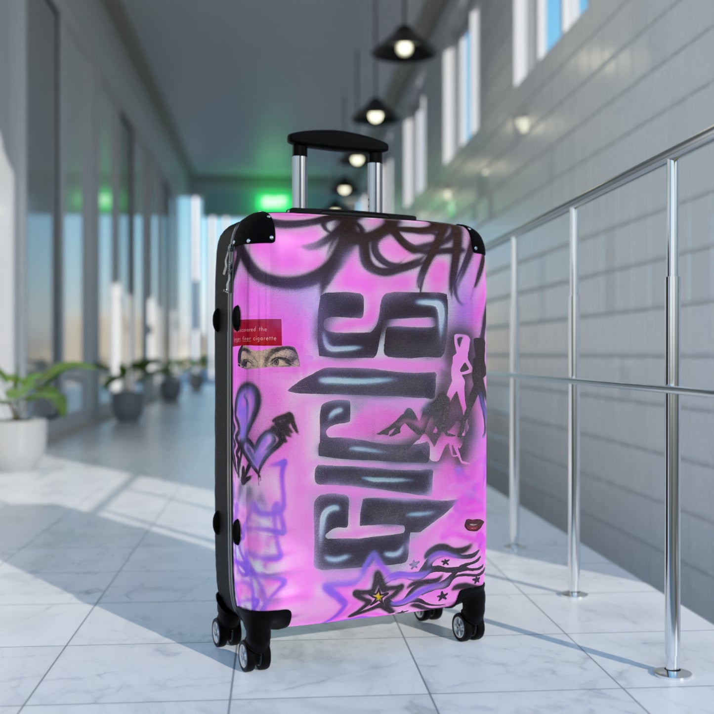 "neon nights" airbrush suitcase