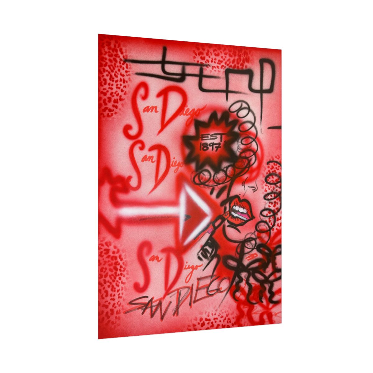 "san diego" airbrush rolled print