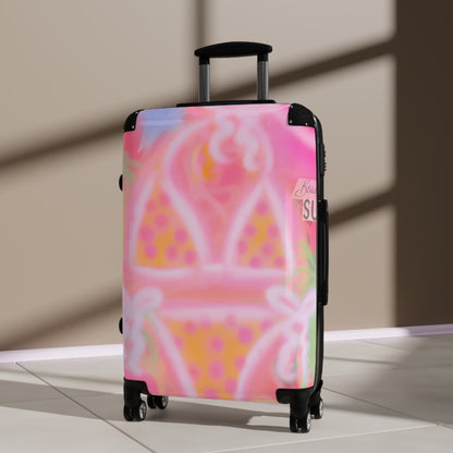 "yellow polka dot bikini" airbrush suitcase