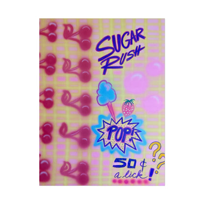 "sugar rush" airbrush rolled print