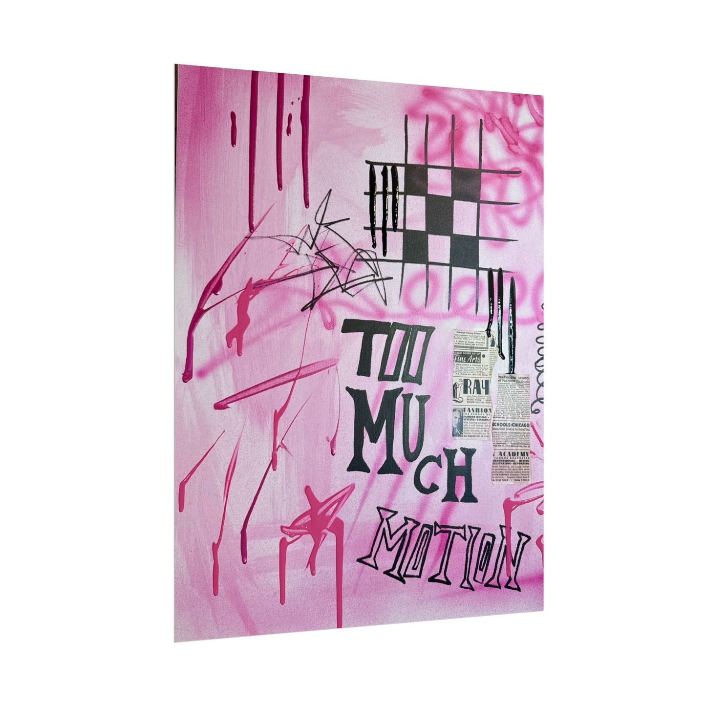"too much motion" airbrush rolled print