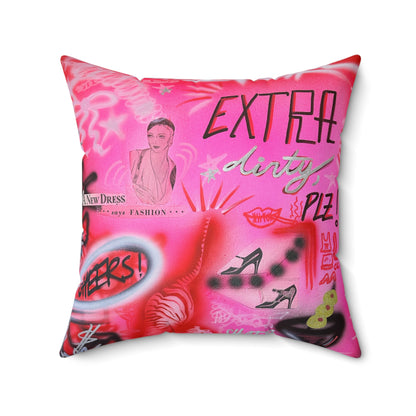"extra dirty, plz" airbrush pillow