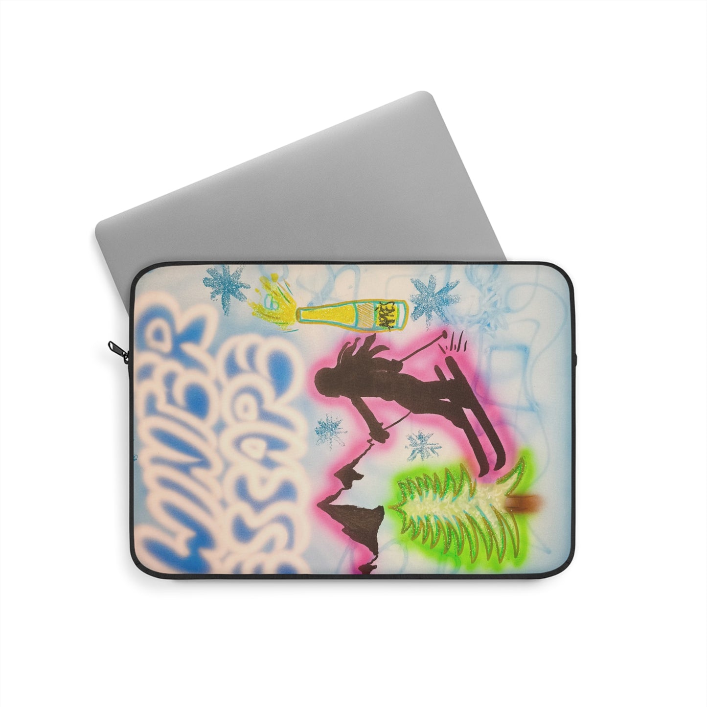 "winter escape" airbrush laptop sleeve