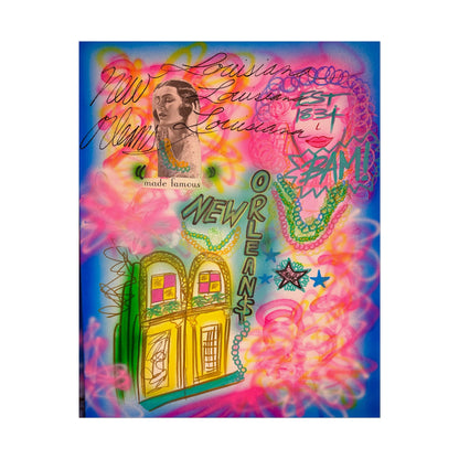 "new orleans, la" airbrush rolled print