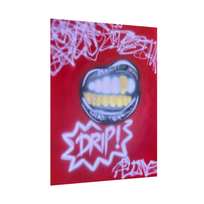 "tooth drip" airbrush rolled print