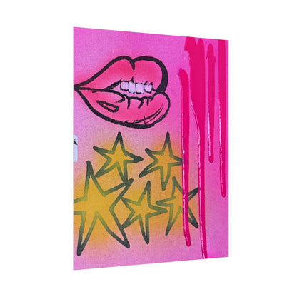 "star drip" airbrush rolled print