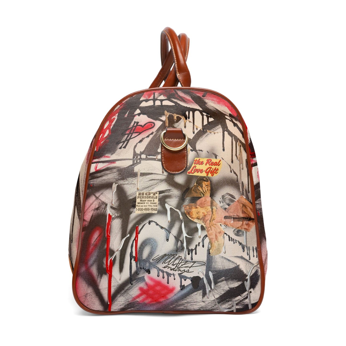 "real love" airbrush waterproof travel bag