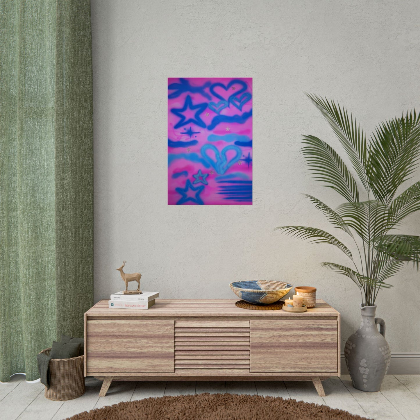 "blue camo" airbrush rolled print
