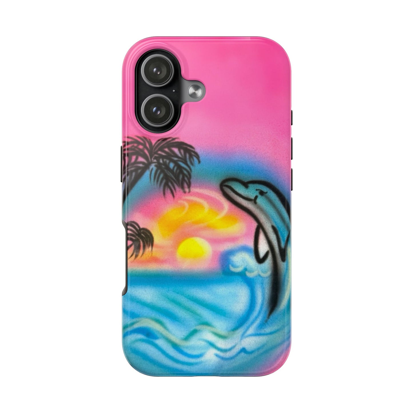 "dolphin love" airbrush iPhone case