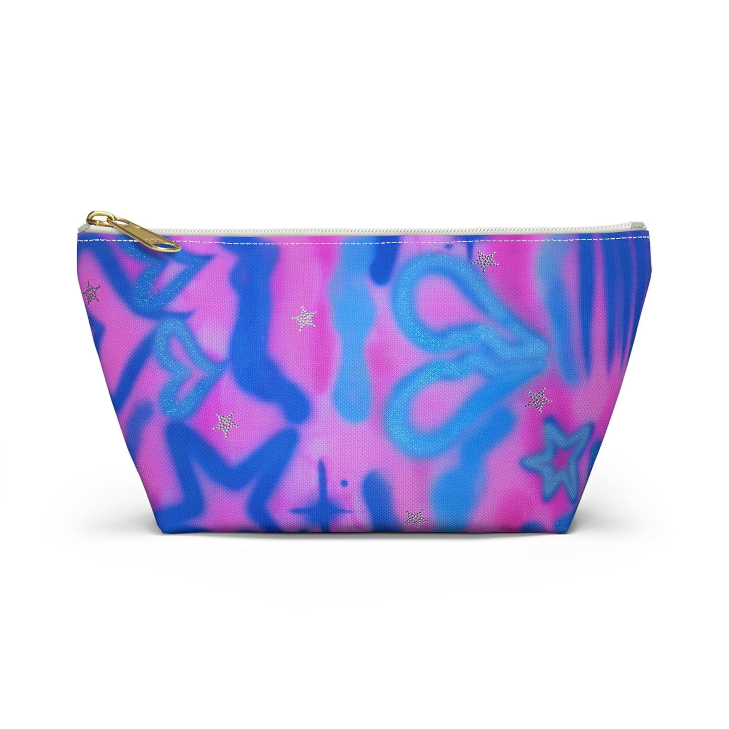 "blue camo" airbrush makeup pouch