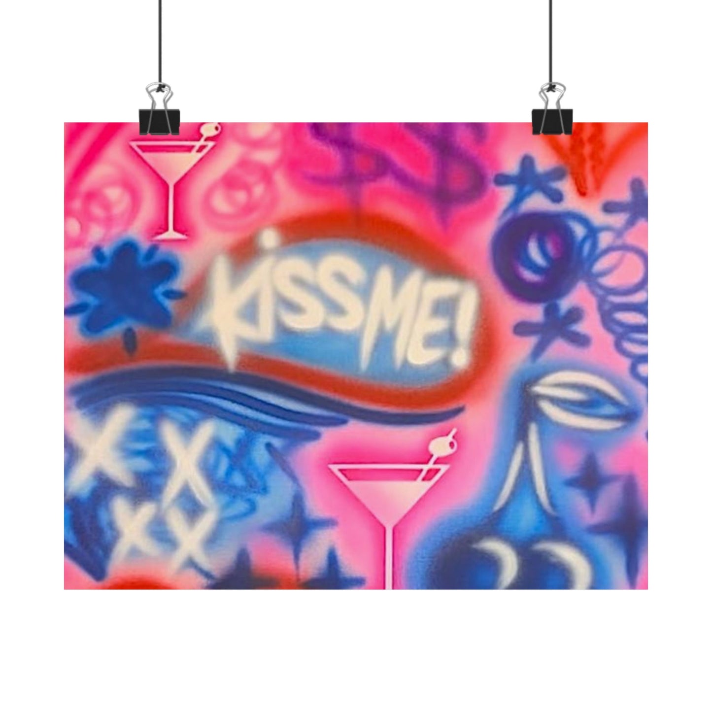 "kiss me pt. 2" airbrush horizontal print