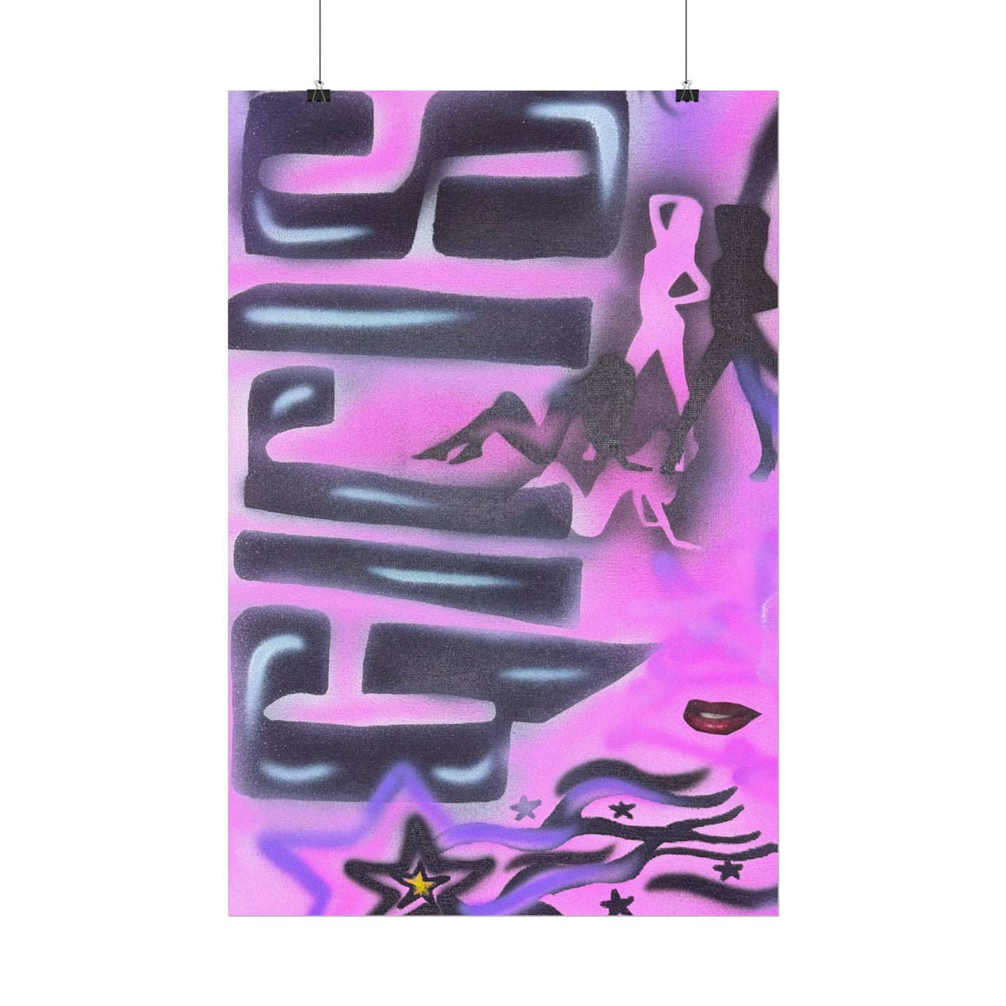 "neon nights" airbrush rolled print