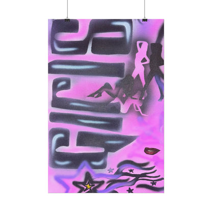 "neon nights" airbrush rolled print