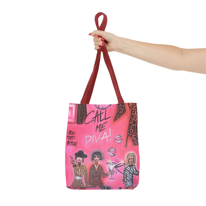 "party diva" airbrush tote bag