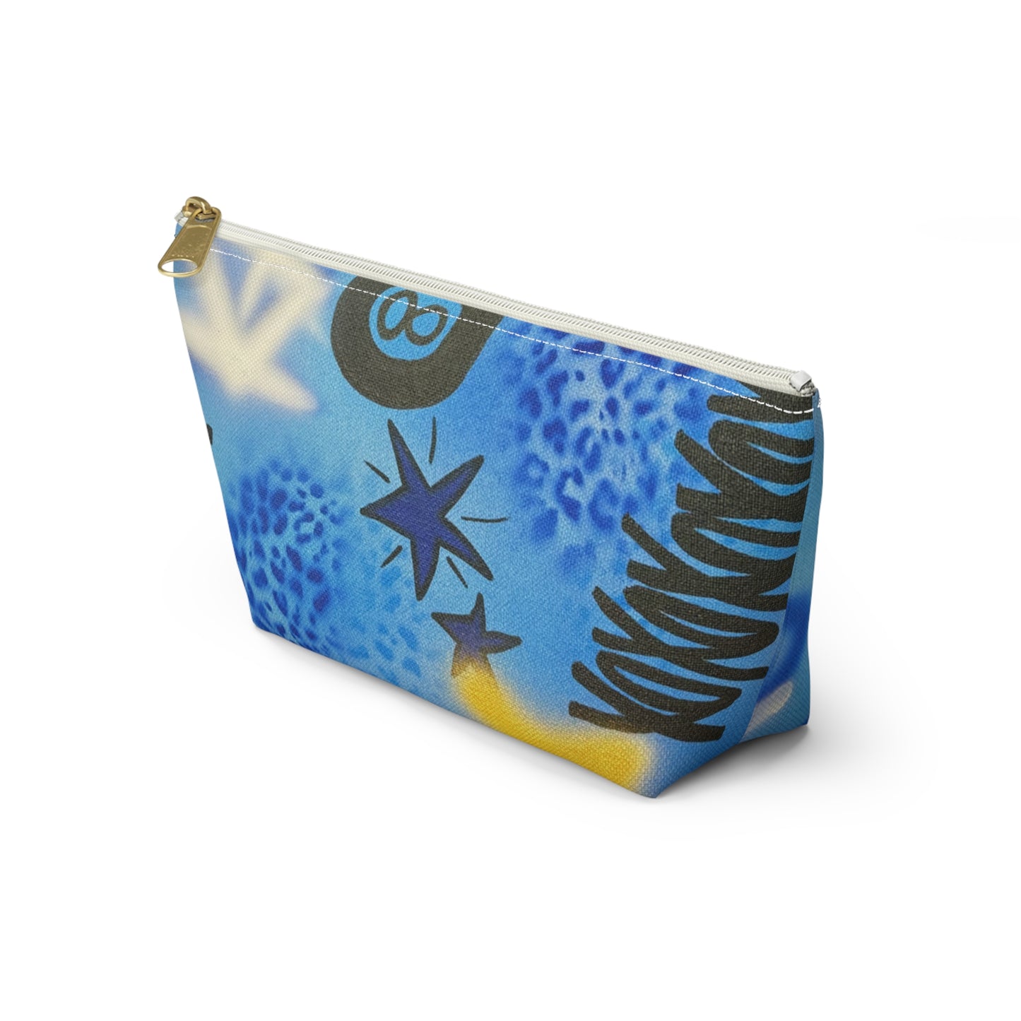 "brilliant blues" airbrush makeup pouch