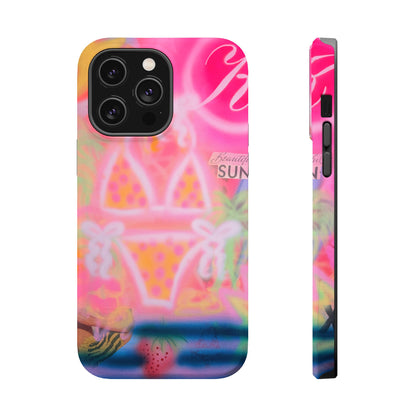 MagSafe "santa monica strawberry" airbrush iPhone case
