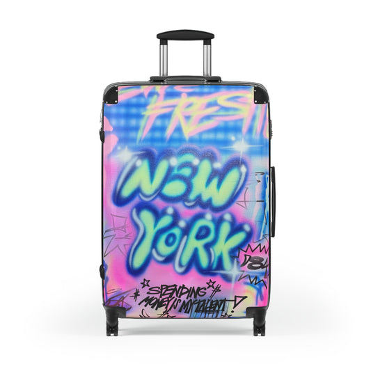 "spending $$ is my talent" airbrush suitcase