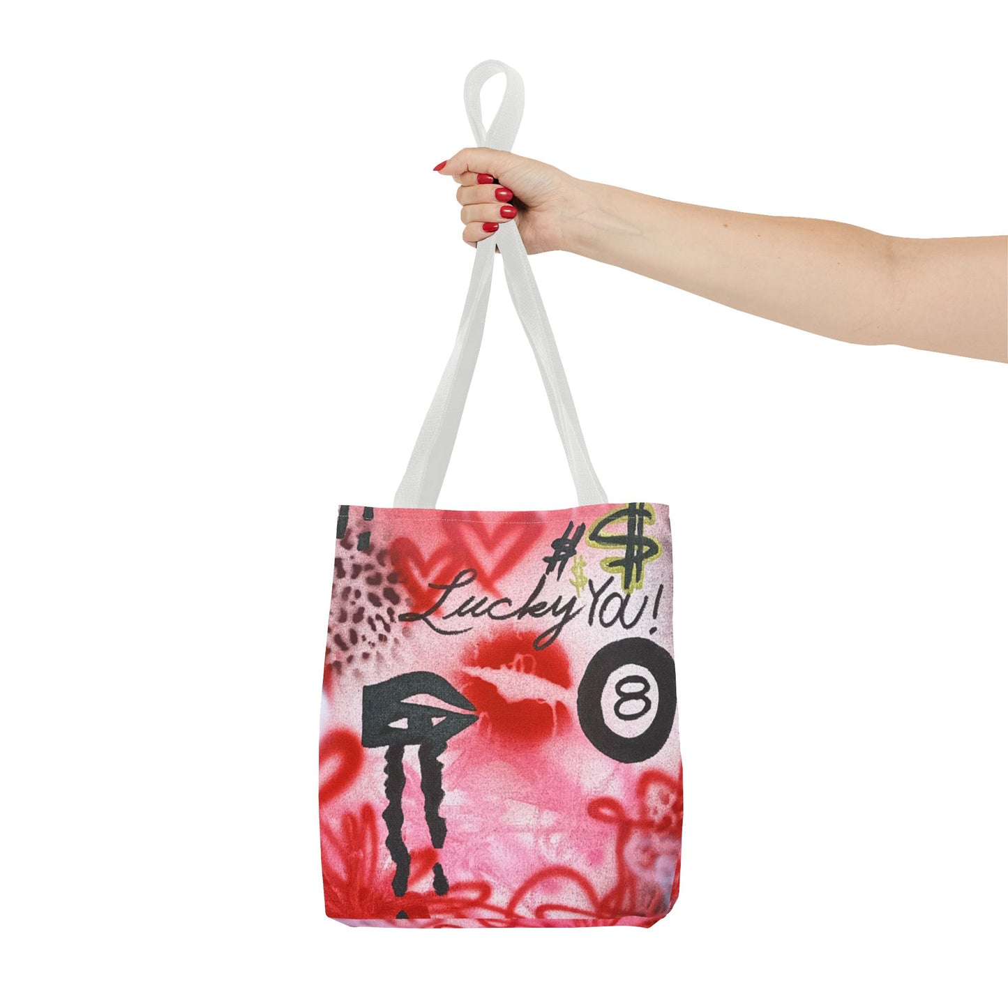 "intriguing encounter" airbrush tote bag