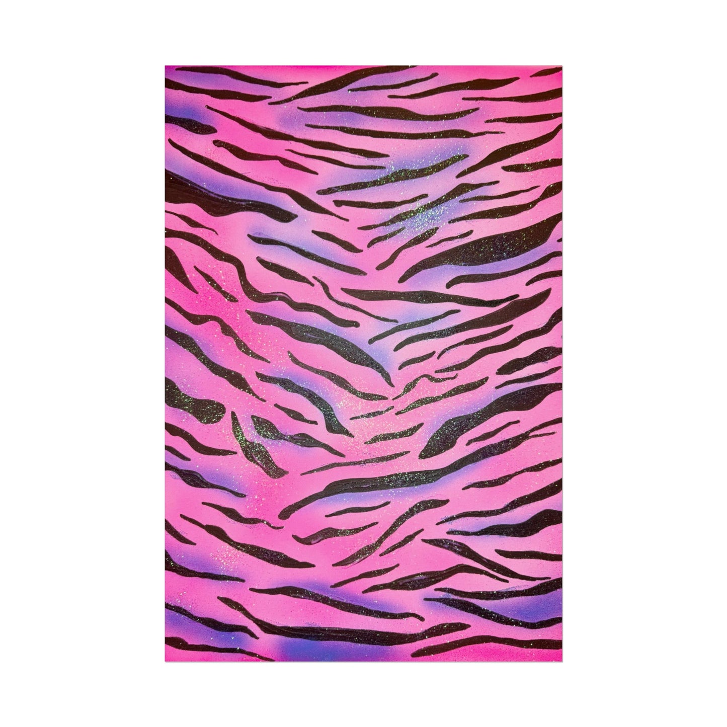 "glitter zebra" airbrush rolled print