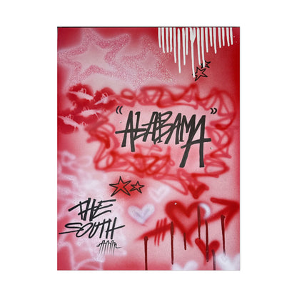 "alabama" airbrush rolled print
