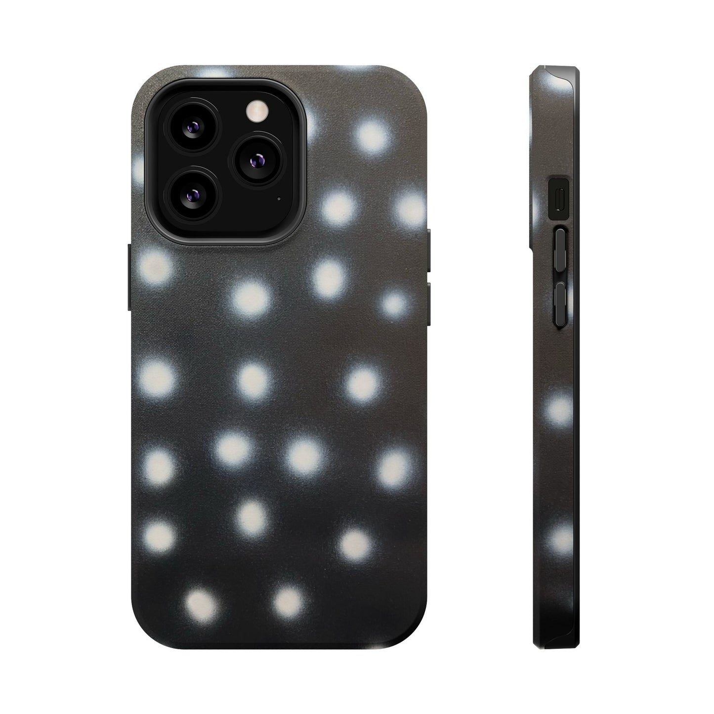 MagSafe "coconut noir polka dot" airbrush iPhone case