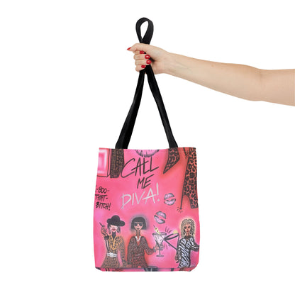 "party diva" airbrush tote bag