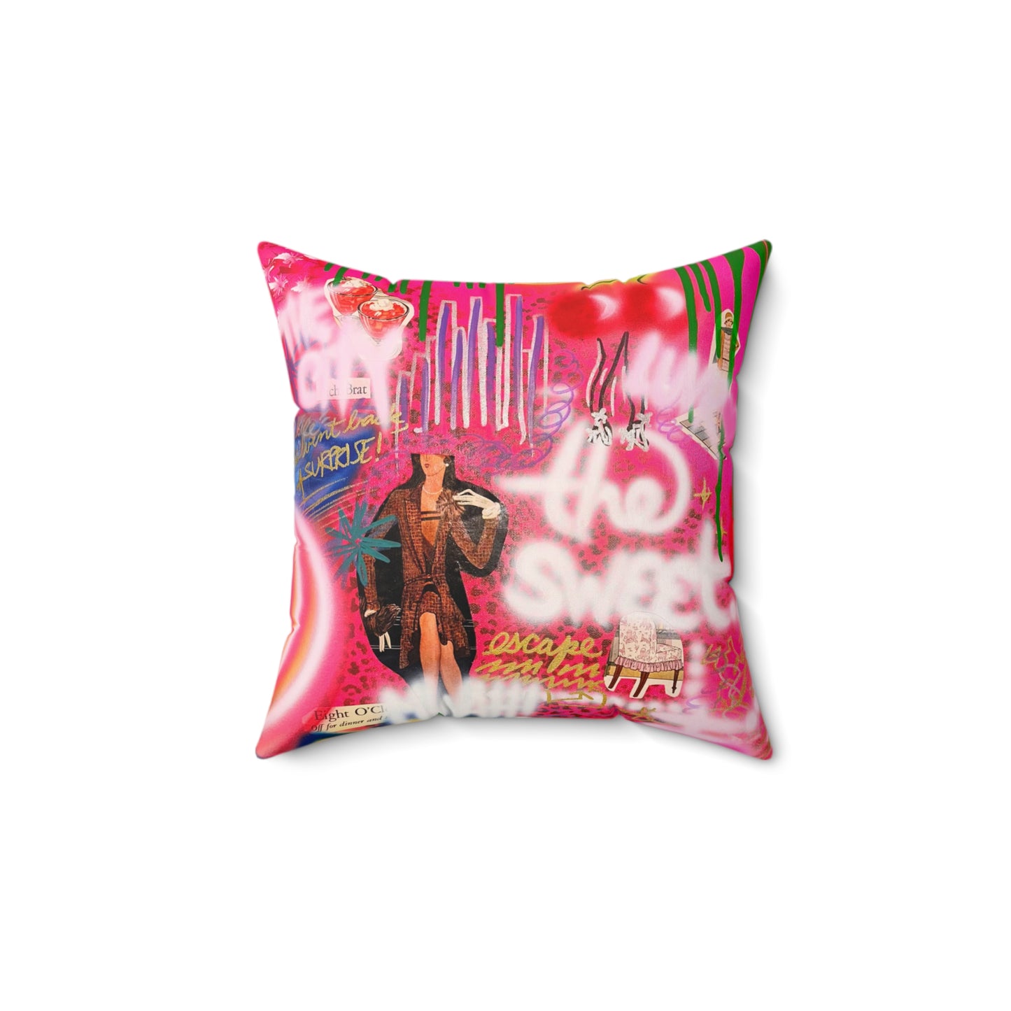 "sweet escape" airbrush pillow