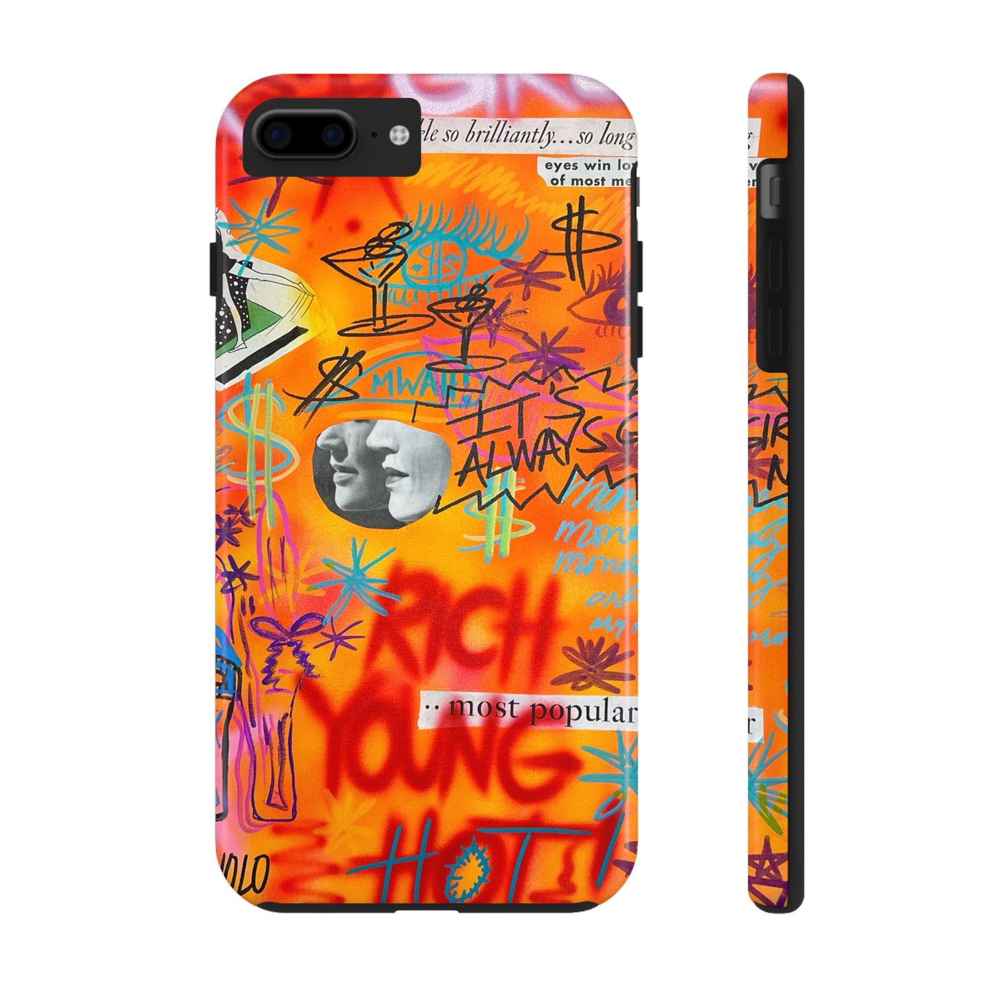 "young, rich, hot!" airbrush iPhone case