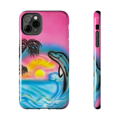 "dolphin love" airbrush iPhone case