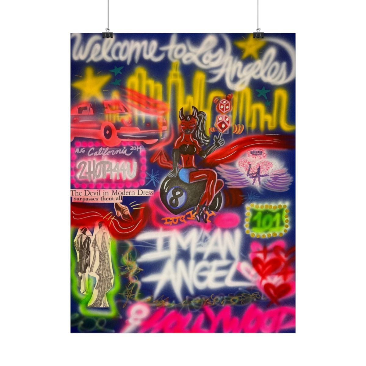 "im an angel" airbrush rolled print
