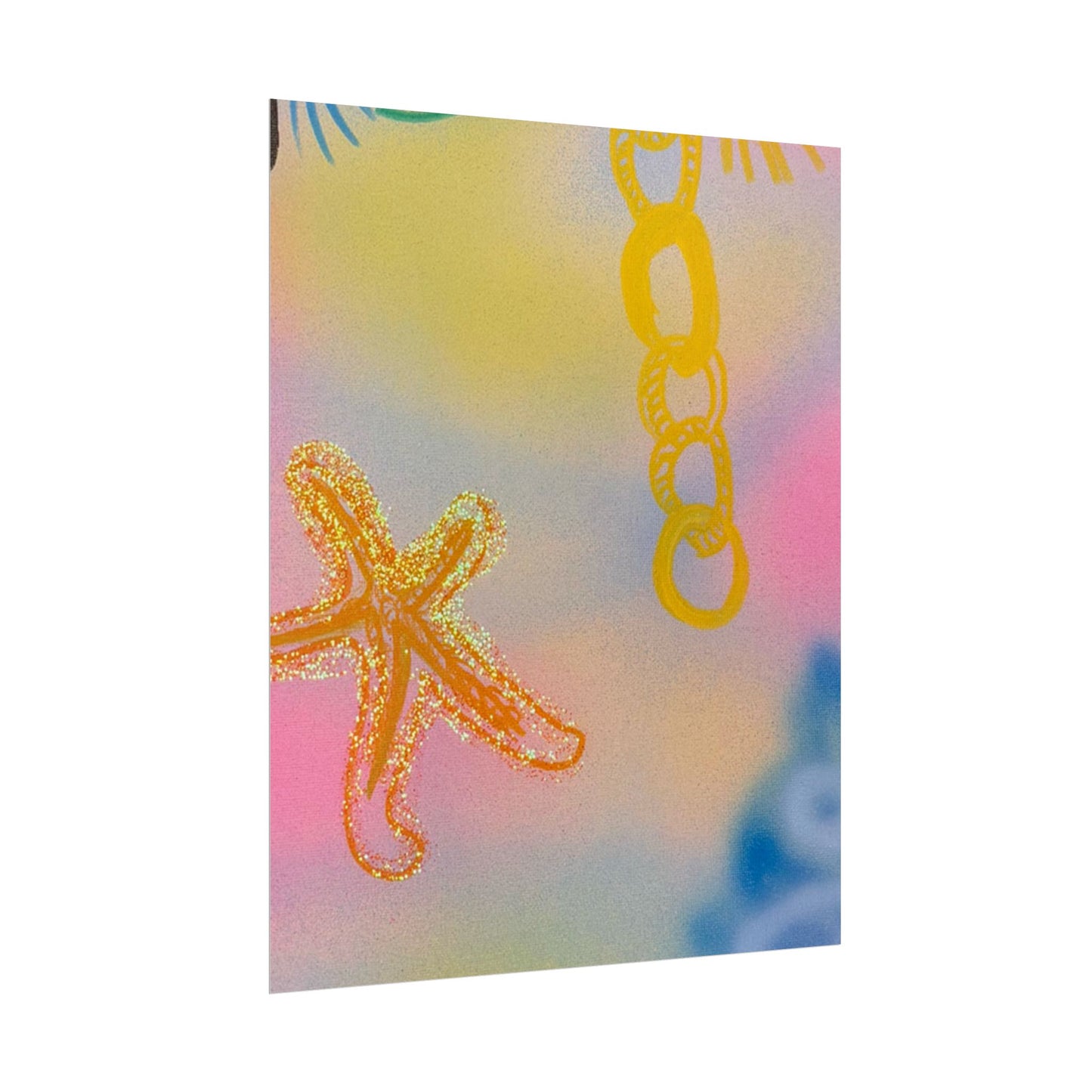 "sweet starfish" airbrush rolled print